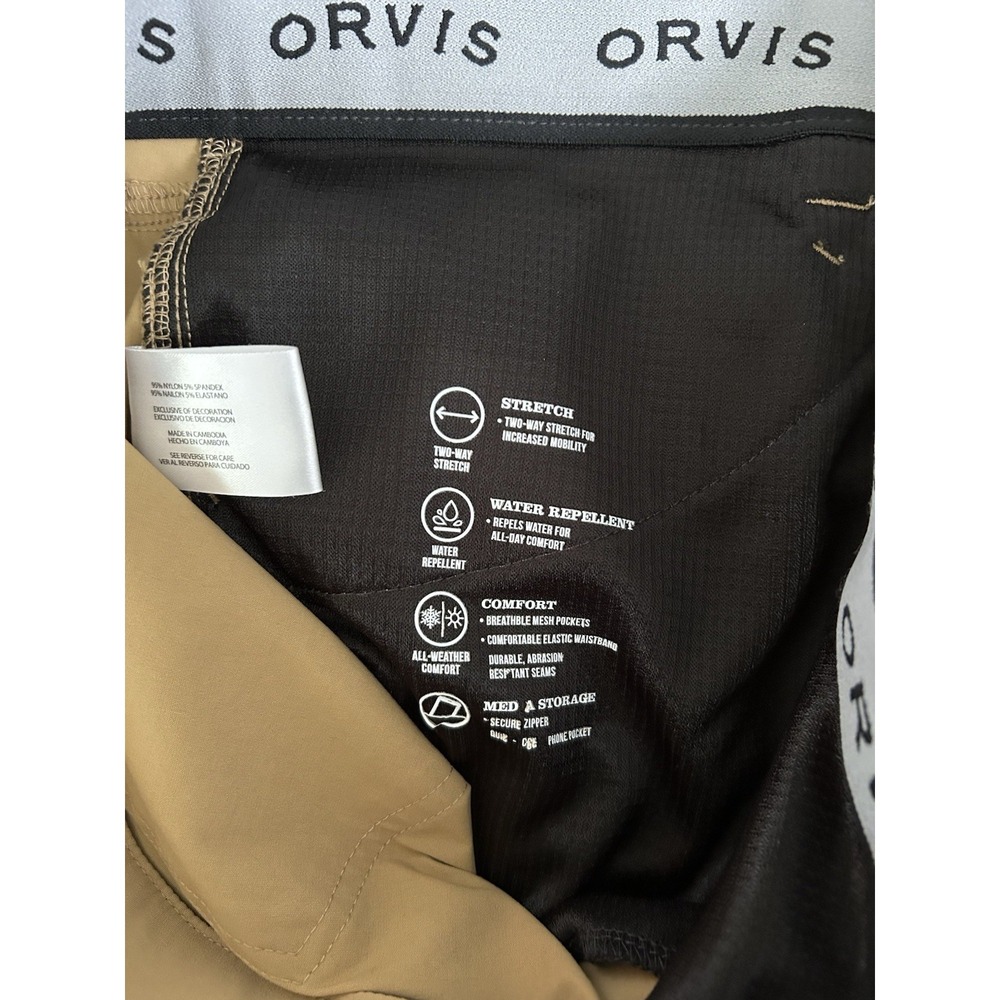 Orvis All-Weather Comfort Men's Beige Stretch Water Repellent Pants 34x29 - Picture 6 of 10